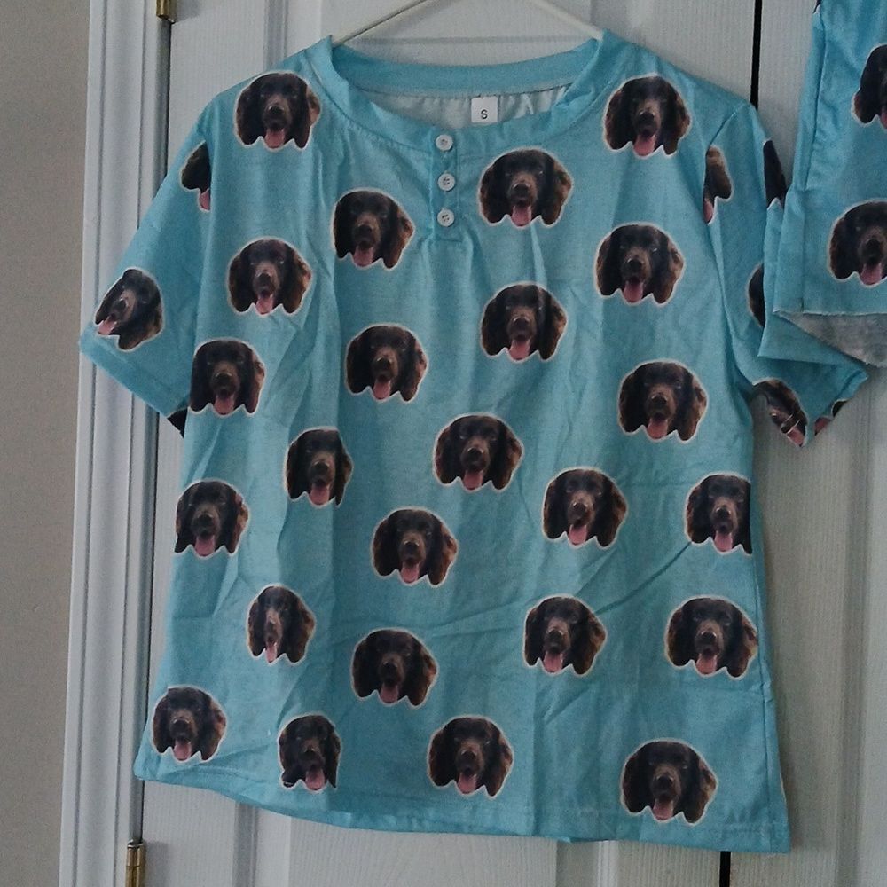 Dog Face Dog print pajama set loungewear Sz S NWOT - Picture 3 of 5